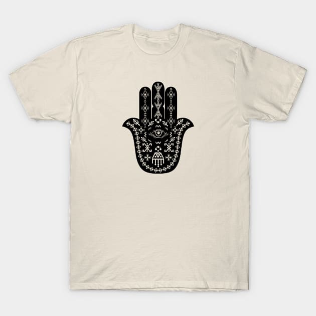 Mystic Eye in Hand Of Hamsa T-Shirt by SublimeDesign